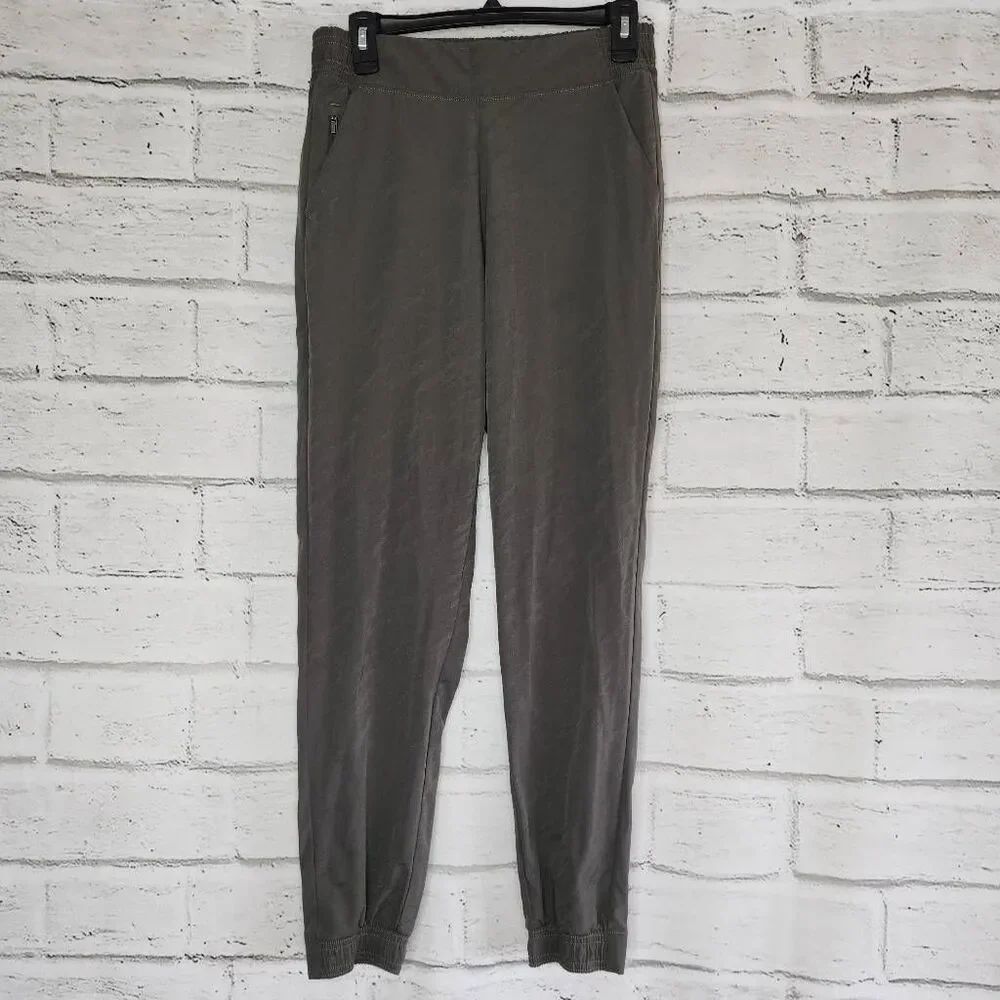 Athleta Womens Olive Green Brooklyn Textured Stretch Pull On Jogger Pants Size 6